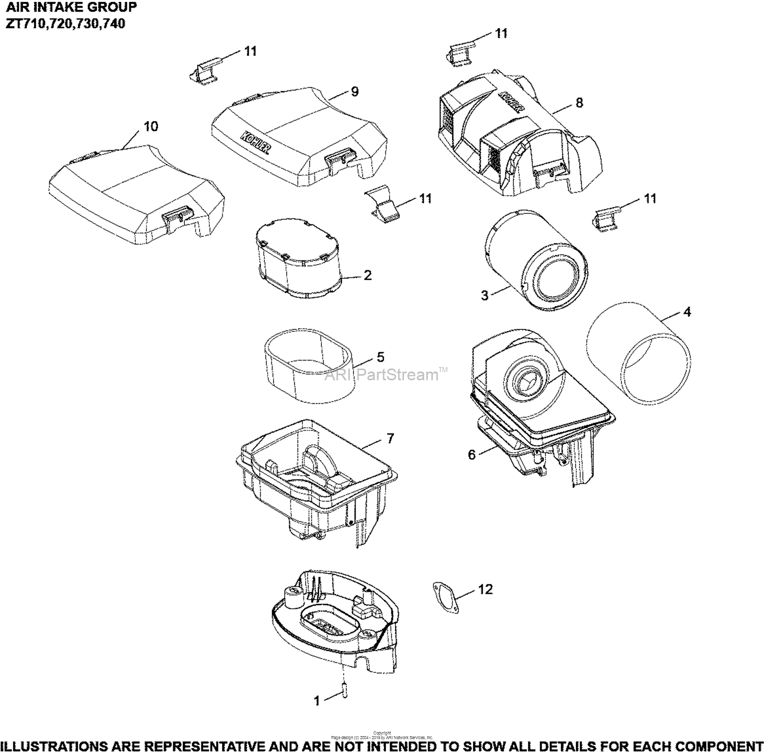 Kohler ZT740-3013 KUBOTA 25 HP (18.6 kW) Parts Diagram for
