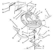 HOUSING &amp; SPINDLE ASSEMBLY (38&quot; CUTTING UNIT) (MODEL NO. 81180 &amp; 81191 ONLY)