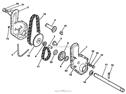 TRACTION DRIVE CHAIN CASE PARTS AND PARTS LIST MODEL 51197A