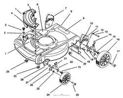 DECK &amp; WHEEL ASSEMBLY (HAND PUSH)