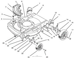 DECK &amp; WHEEL ASSEMBLY (MODEL NO. 10201 ONLY)