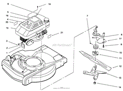 4 CYCLE ENGINE, FUEL TANK &amp; BLADE ASSEMBLY