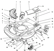 DECK &amp; WHEEL ASSEMBLY (MODEL NO. 10302 &amp; 10310 ONLY)