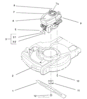 ENGINE AND BLADE ASSEMBLY