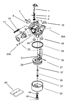 CARBURETOR ASSEMBLY NO. 640303 TECUMSEH MODEL NO. LEV120-362006A