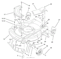 HOUSING, HANDLE BRACKET AND WHEEL ASSEMBLY