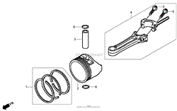 PISTON AND CONNECTING ROD ASSEMBLY HONDA GSV190LA S3A