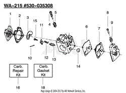 Carburetor Assy. (WA-215) PN 530-035308