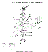 Carburetor Assembly (WT619) P/N 530071565