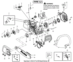 Poulan P3314 Gas Saw Type 1 Parts Diagram for Handle Chassis Bar Assembly Type 1 2