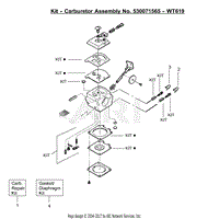 Carburetor Assembly (WT619) P/N 530071565