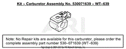 Carburetor Assembly (WT639) 530071639