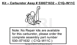 Carburetor Assembly (C1Q-W11C) P/N 530071632