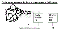 Carburetor Assembly (WA-229) P/N 530069924 Type 1