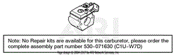 Carburetor Assembly (ZAMA C1U-W7D) P/N 530071630