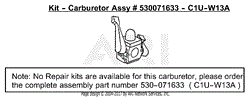 Carburetor Assembly (C1U-W13A) 530071633