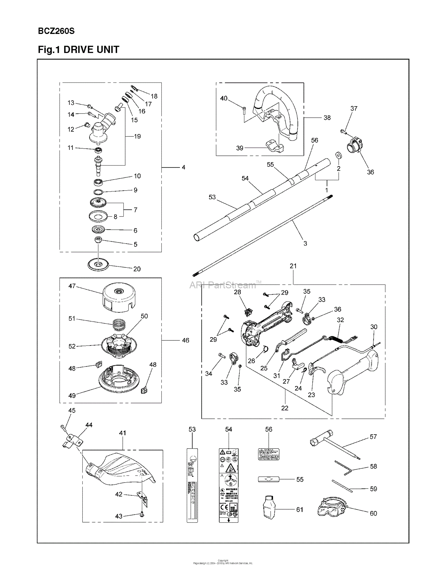 Red Max BCZ260S - 967194301 (2014-09) Parts Diagrams