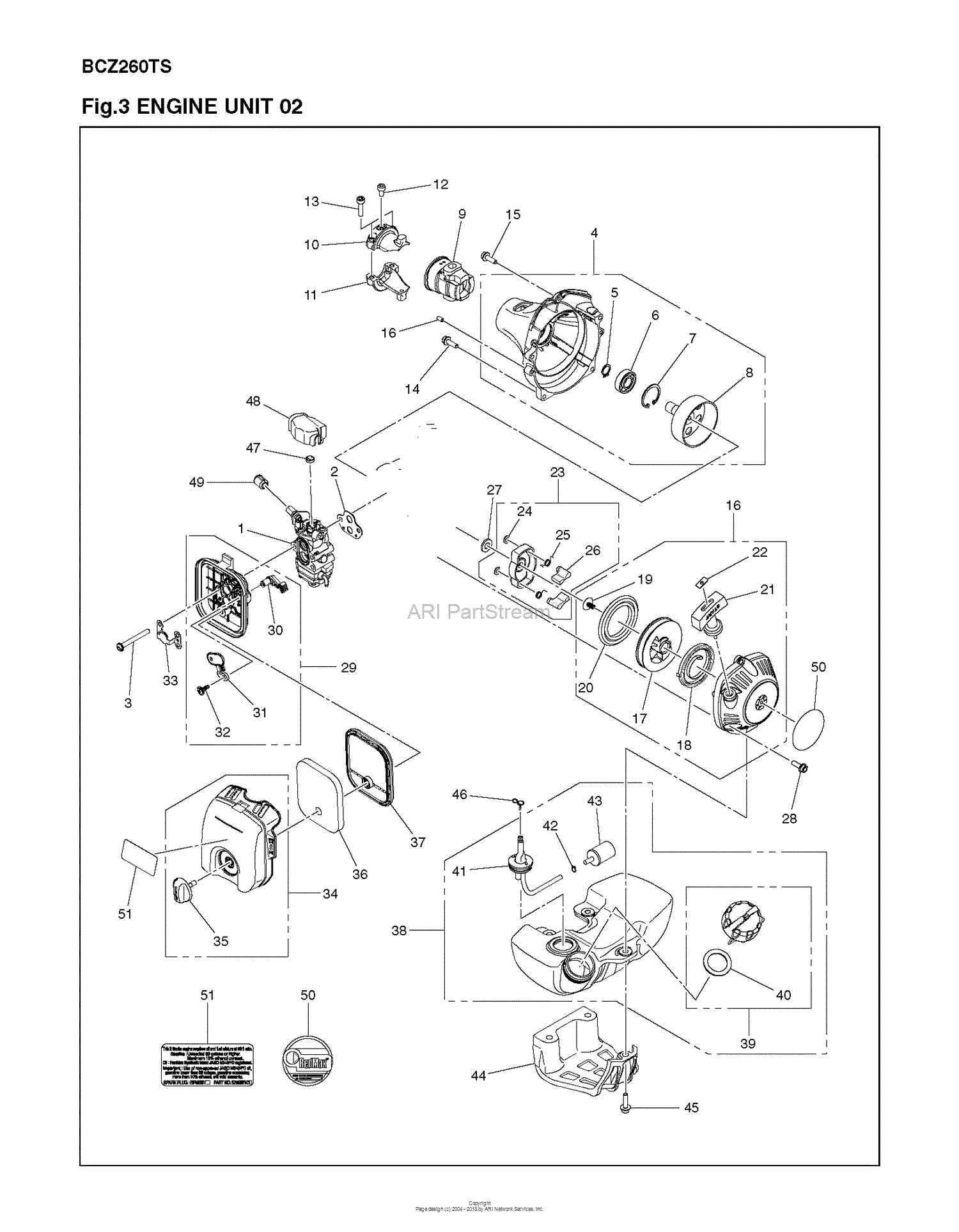 Red Max BCZ260TS - 967194302 (2014-09) Parts Diagrams