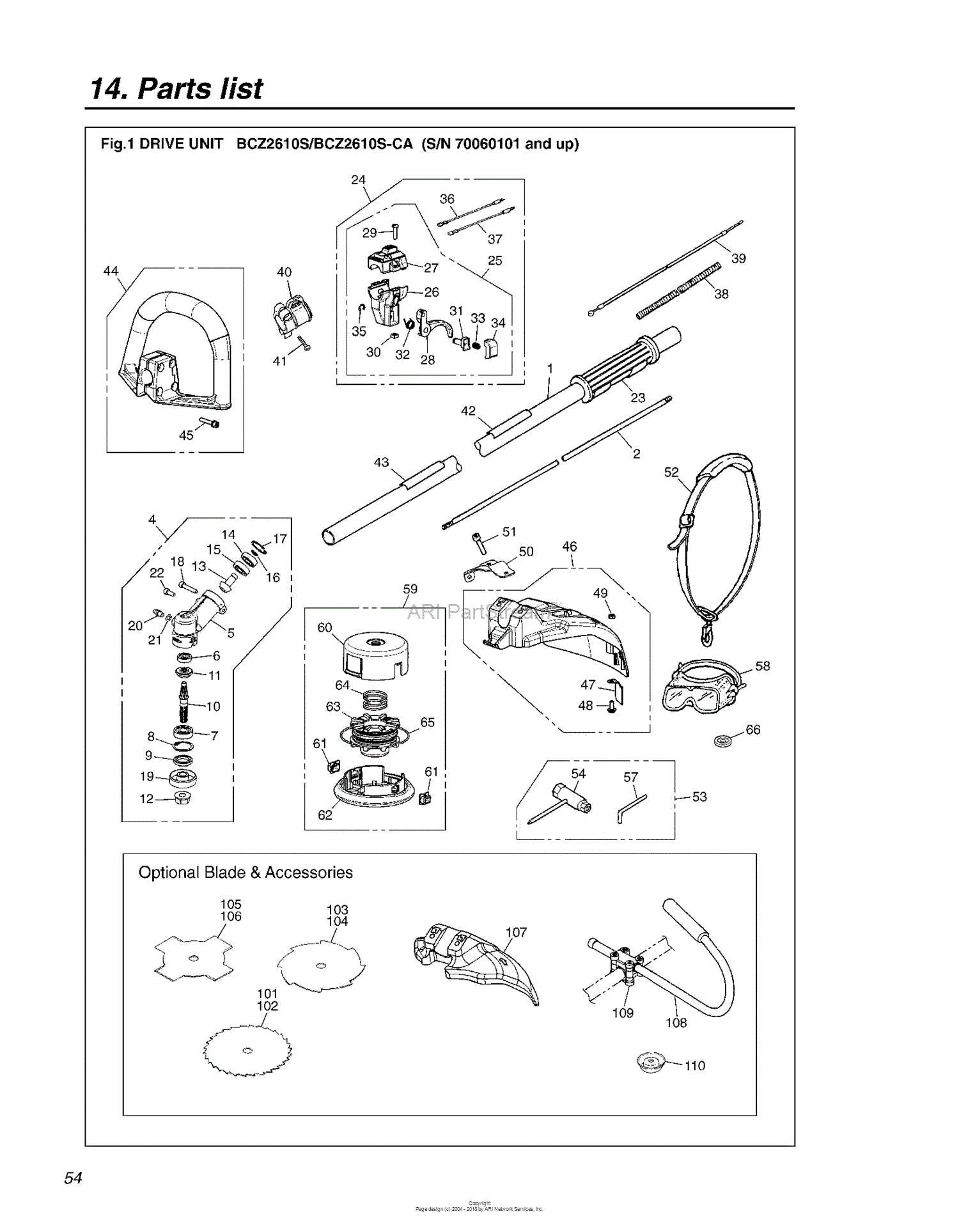 Red Max BCZ2610S - SN70050101 AND UP Parts Diagrams