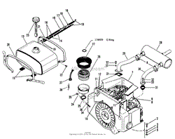 ENGINE, FUEL SYSTEM, AIR CLEANER AND MUFFLER