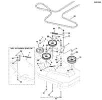 48&quot; Mower Deck - Pulleys, Belt &amp; Idler Arm (5301203)