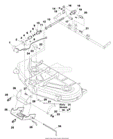 54&quot; Mower Deck - Height Adjust &amp; Hitch Group