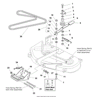 38&quot; Mower Deck - Belt, Idler Arm &amp; Hitch Group