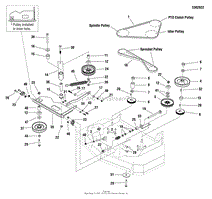 36&quot; Mower Deck Group - Pulleys, Belts &amp; Idler Arm