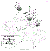 61&quot; Mower Deck - Pulleys, Belt, &amp; Idler Arm - S/N: 2016893014 &amp; Below