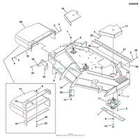 52&quot; Mower Deck - Housing, Covers &amp; Spindles