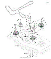 52&quot; Mower Deck - Pulleys, Belt &amp; Idler Arm Export Models