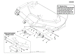 61&quot; Mower Deck - Rollers &amp; Casters