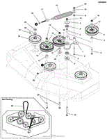 48&quot; Mower Deck - Pulleys, Belt &amp; Idler Arm S/N: 2016897066 &amp; Above