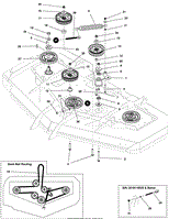 72&quot; Mower Deck - Pulleys, Belt &amp; Idler Arm S/N: 2016950123 &amp; Above