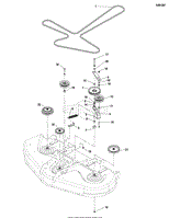 54&quot; Mower Deck - Pulleys, Belt &amp; Idler Arm Group