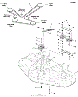 46&quot; Mower Deck Group - Pulleys, Belts &amp; Idler Arm