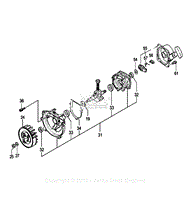 Assembly 2 - Starter Pawl, Flywheel, Crankcase