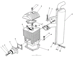 CYLINDER &amp; MUFFLER ASSEMBLY