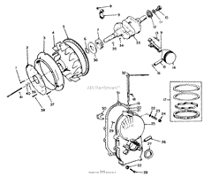 ENGINE, MODEL NO. B48G-GA020 TYPE NO. 4139F CRANKSHAFT AND FLYWHEEL