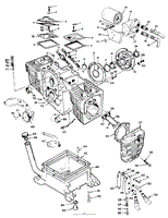 ENGINE, ONAN MODEL NO. B48G-GA020 TYPE NO. 4139F CYLINDER BLOCK AND OIL SYSTEM