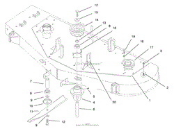 DECK PLATE, SPINDLE AND BLADE ASM