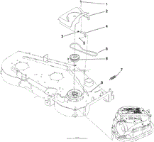 BELT, COVER AND PULLY ASSEMBLY