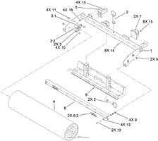 ROLLER FRAME AND GRADER ASSEMBLY