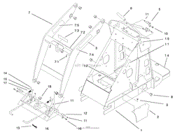 FRAME AND LOADER ARM ASSEMBLY