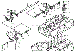 VALVE AND ROCKER ARM ASSEMBLY