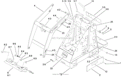 FRAME AND LOADER ARM ASSEMBLY