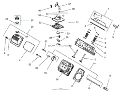 HEAD/VALVE/BREATHER ASSEMBLY (GROUP 4) ENGINE: KOHLER CH22S PS-66559