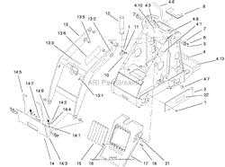 FRAME AND LOADER ARM ASSEMBLY