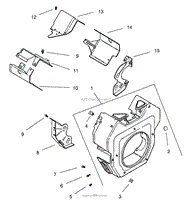 GROUP 6-BLOWER HOUSING &amp; BAFFLES (CH20S 64637 KOHLER)