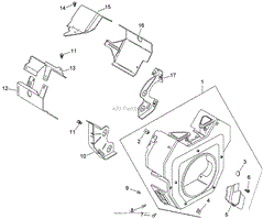 BLOWER HOUSING AND BAFFLE ASSEMBLY KOHLER CH730-0132